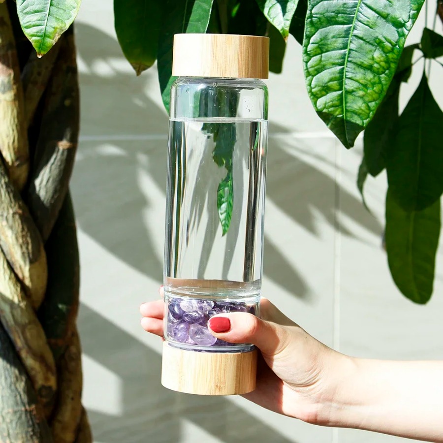Outdoor Sport Glass Water Bottle - Bouteilles de minerai naturel en cristal