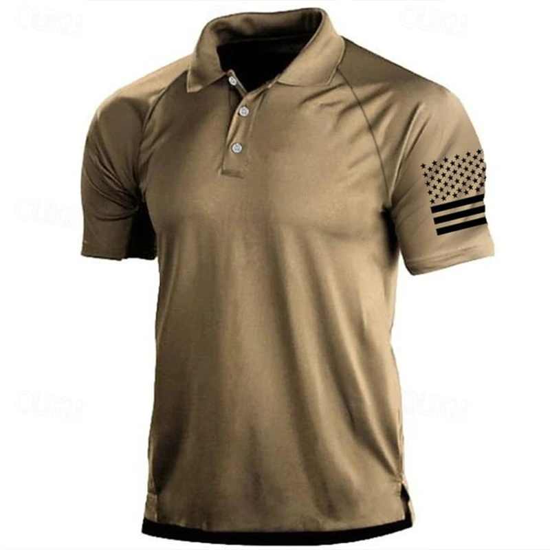 Outdoor Sport Usa - Polo pour homme à motif drapeau