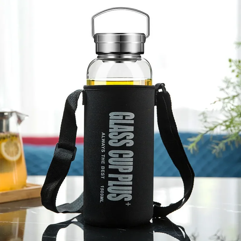 Outdoor Sport Glass Water Bottle - Bouteille d'eau en verre de 2L