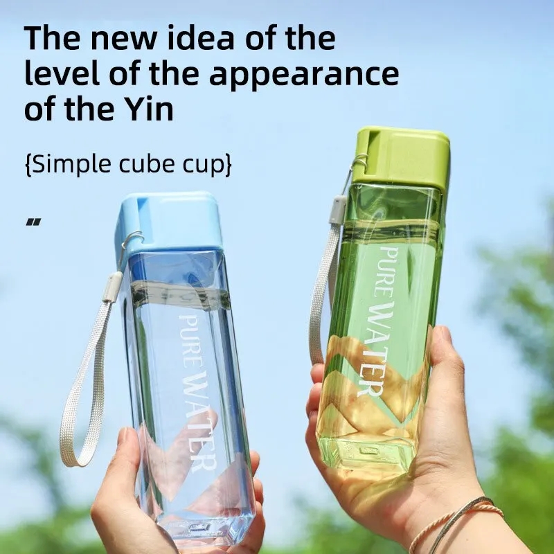 Verre à boire carré transparen - Outdoor Sport Glass Water Bottle avis et prix
