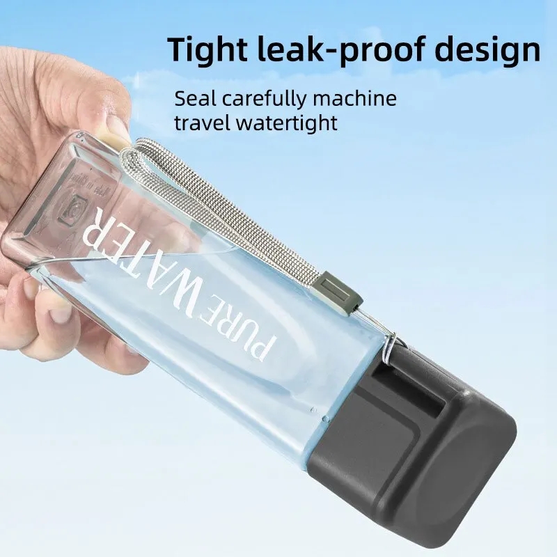 Verre à boire carré transparen - Outdoor Sport Glass Water Bottle avis et prix