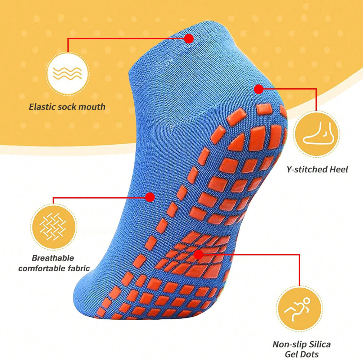 1/4 paires de chaussettes unis - Trampoline Park Sock avis et prix