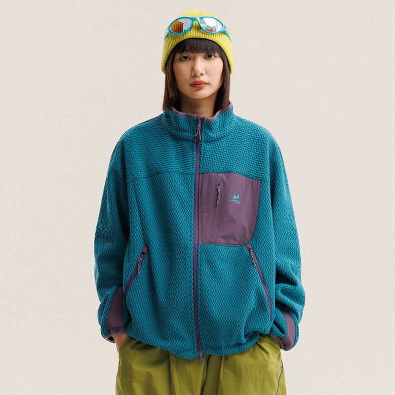 Veste polaire à rayures ondulé - Outdoor Sport Winter Jacket avis et prix