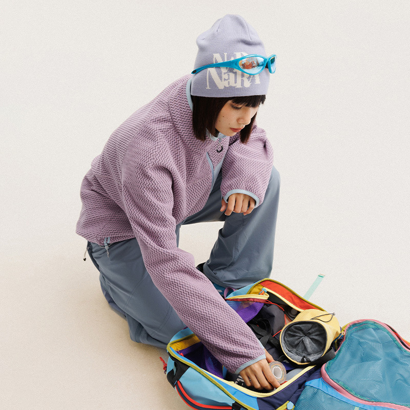 Veste polaire à rayures ondulé - Outdoor Sport Winter Jacket avis et prix